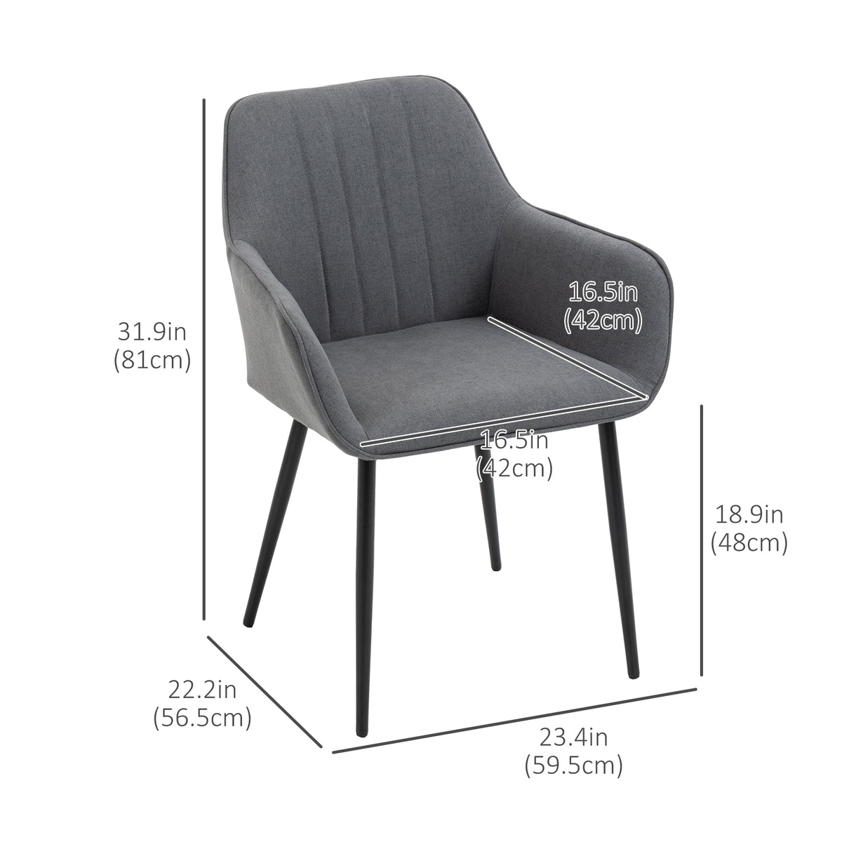 Silla de comedor lote de 2 de lino