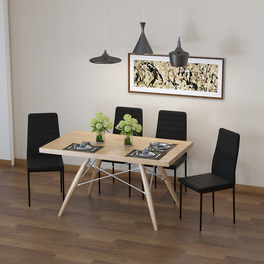 Sillas de comedor modernas de cuero sintético — Lote de 4