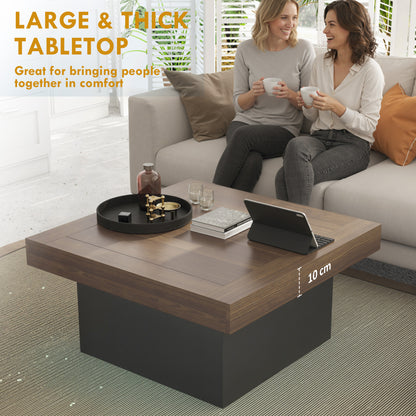 Square Coffee Table with 16-Colour LED Lights