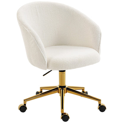 Silla de oficina giratoria y ajustable de felpa teddy
