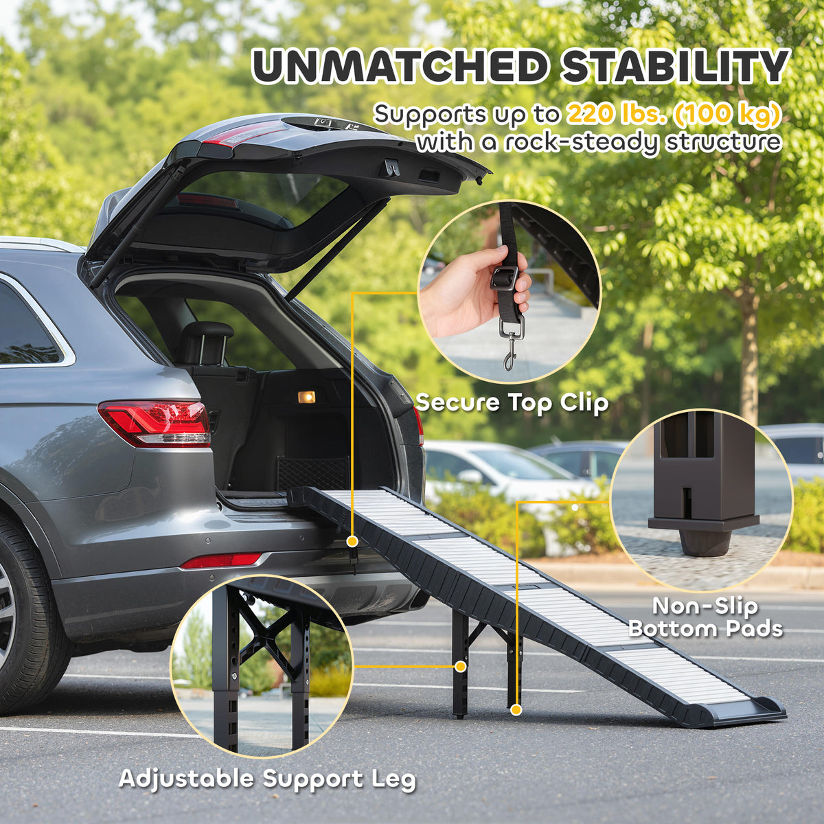 Rampa plegable para perros para coche
