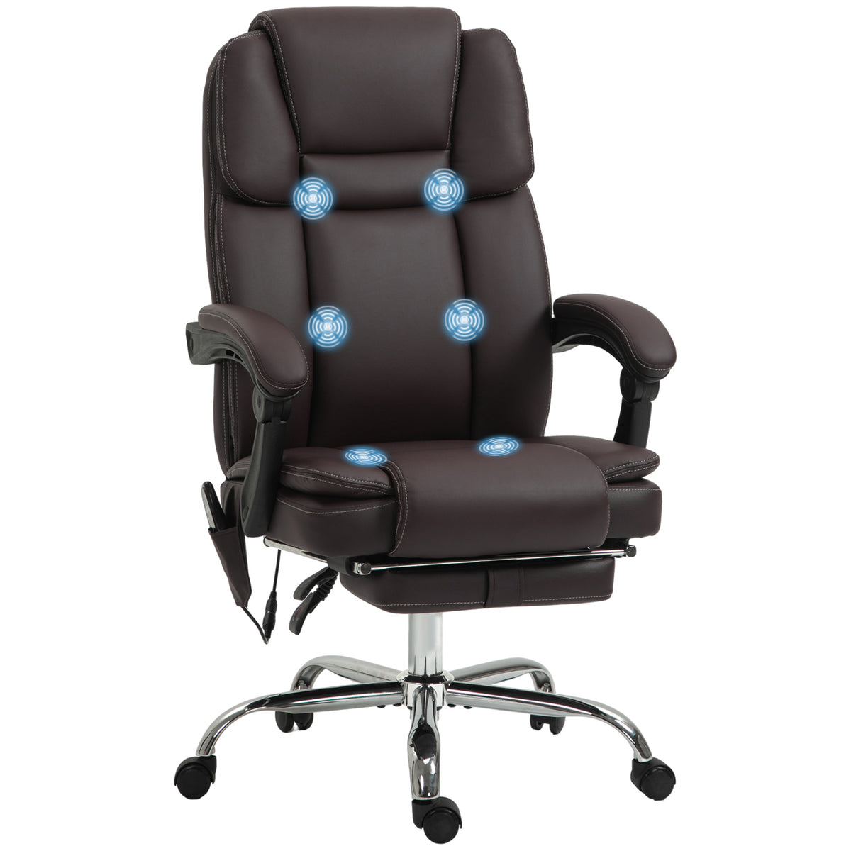 Reclining Massage Office Chair with Footrest