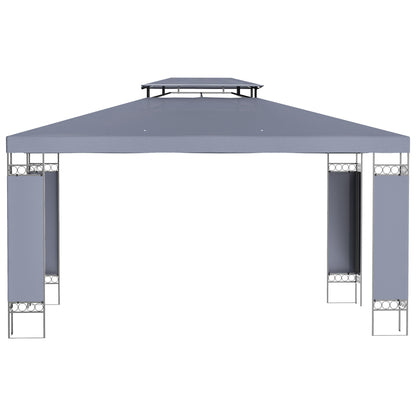 3x4m Grey Double-Roof Outdoor Gazebo
