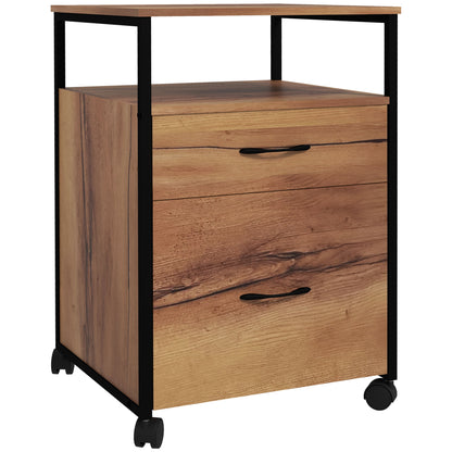 Industrial rolling vertical filing cabinet with drawers