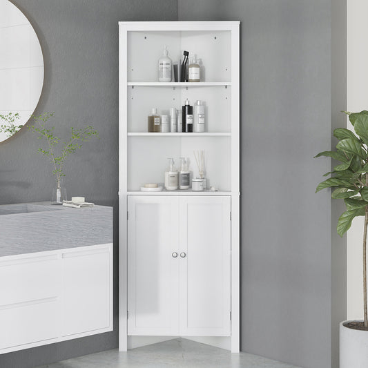 Tall corner bathroom storage cabinet