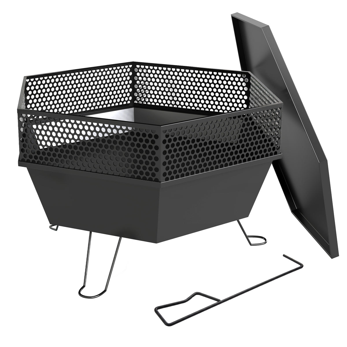 Foldable Fire Pit 20" with Lid