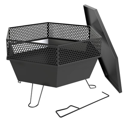 Foldable Fire Pit 20" with Lid
