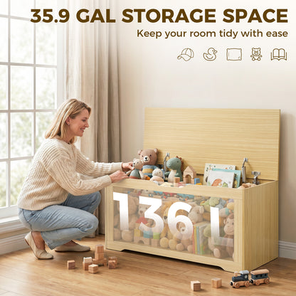 Storage Chest with Safety Hinges