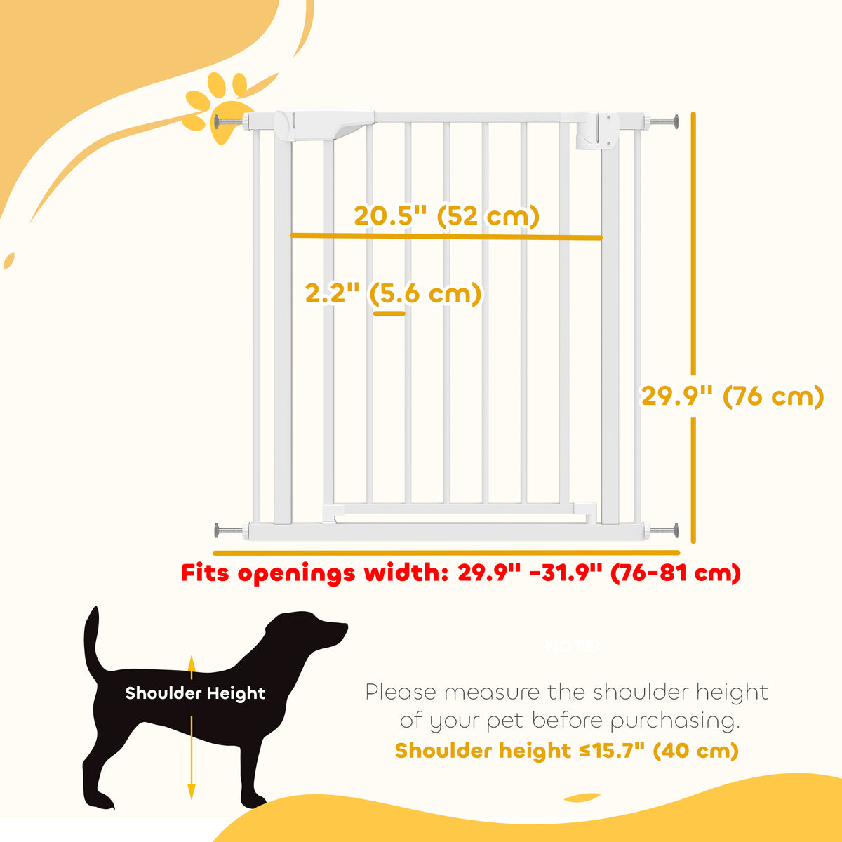 Baby and Pet Safety Gate Pressure Fit