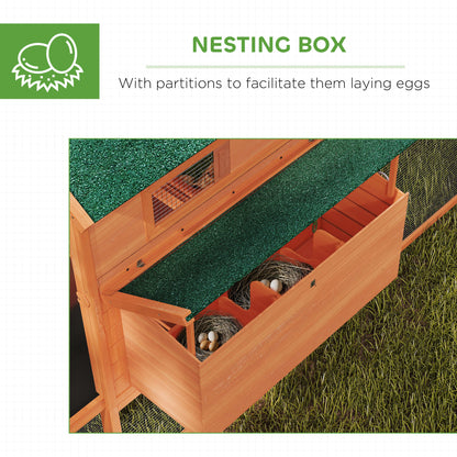 Wooden Chicken Coop with Run and Nesting Box