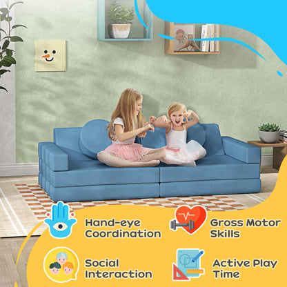 Sofá modular infantil de 12 piezas, resistente y divertido