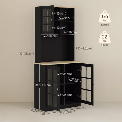 Kitchen Buffet with Hutch and Open Shelves