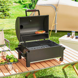 Tabletop charcoal smoker portable with thermometer