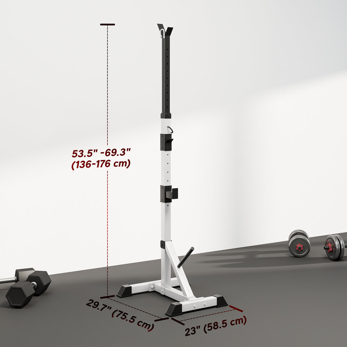 Soporte para sentadillas ajustable, robustez de acero — Lote de 2