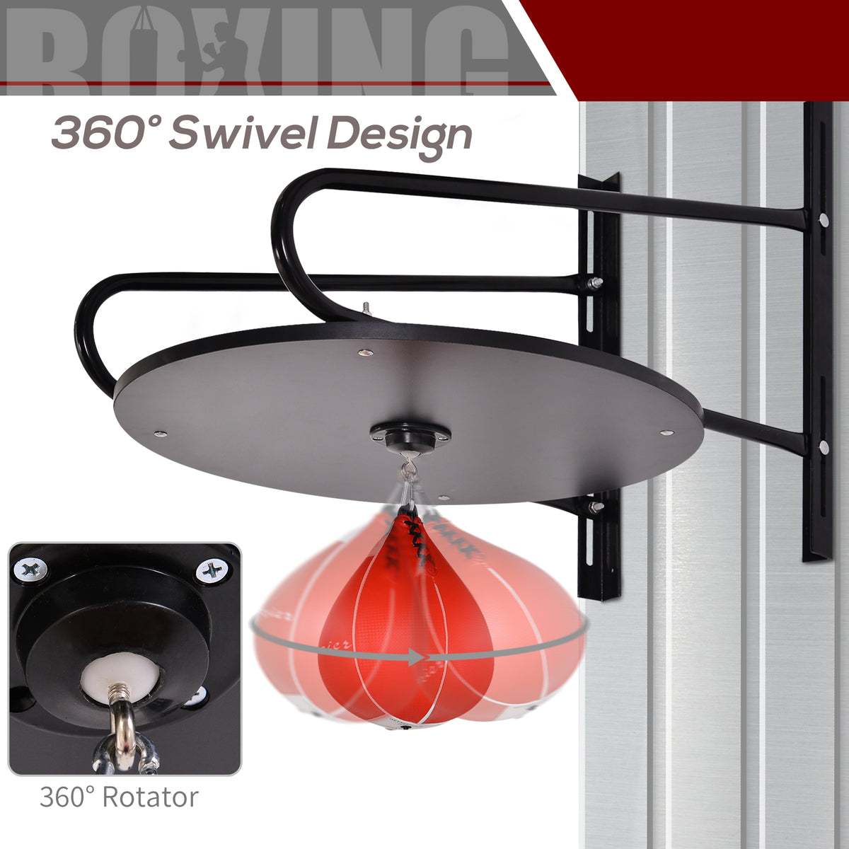 Wall-mounted speed bag boxing platform adjustable height