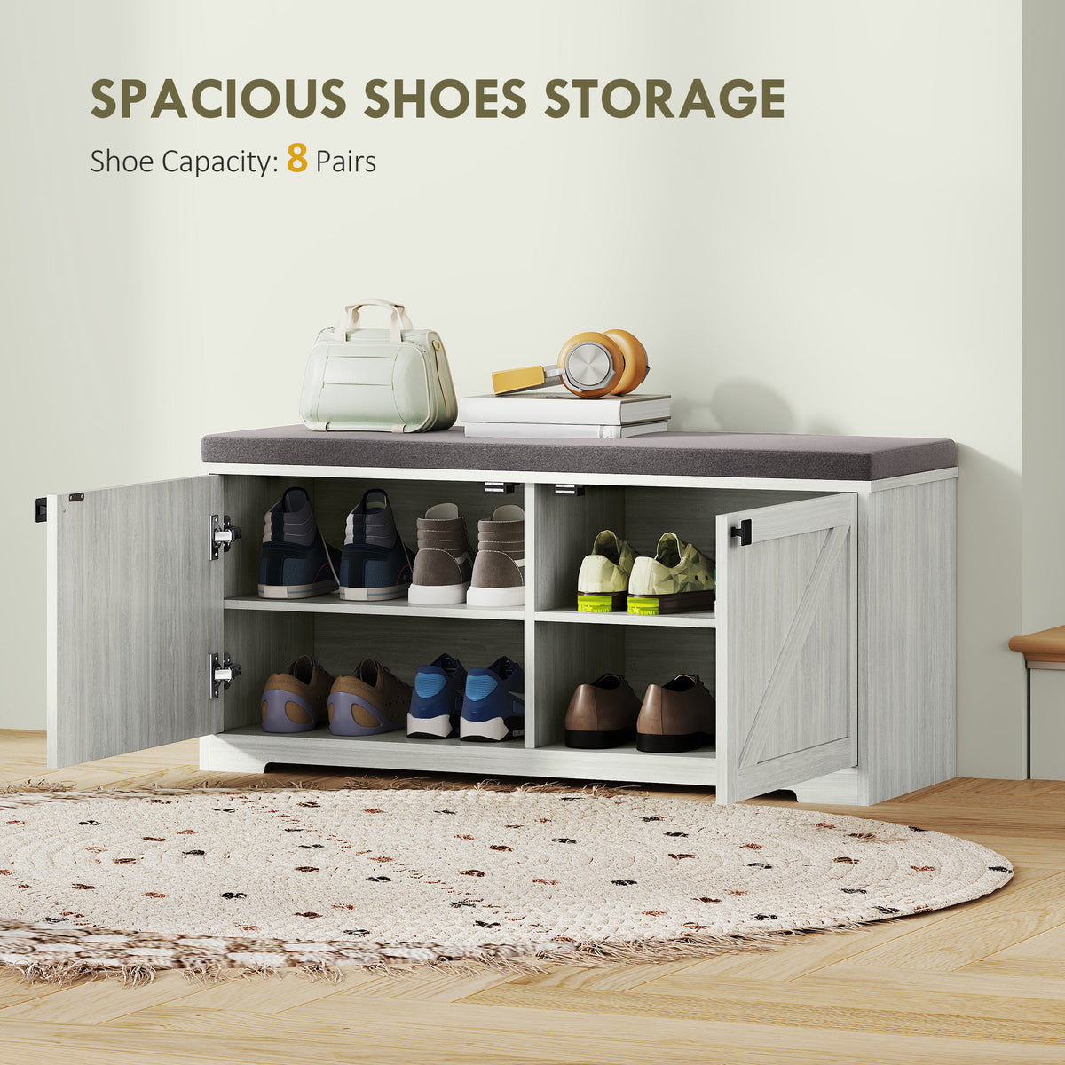 Padded Shoe Storage Bench