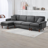 L-Shaped Sectional Sofa with Reversible Chaise Lounge