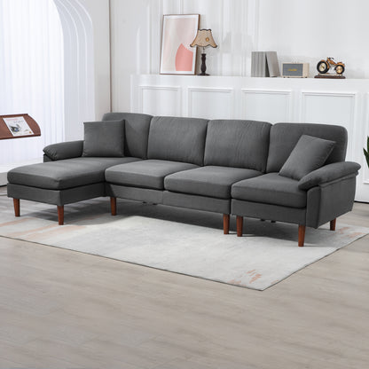 L-Shaped Sectional Sofa with Reversible Chaise Lounge