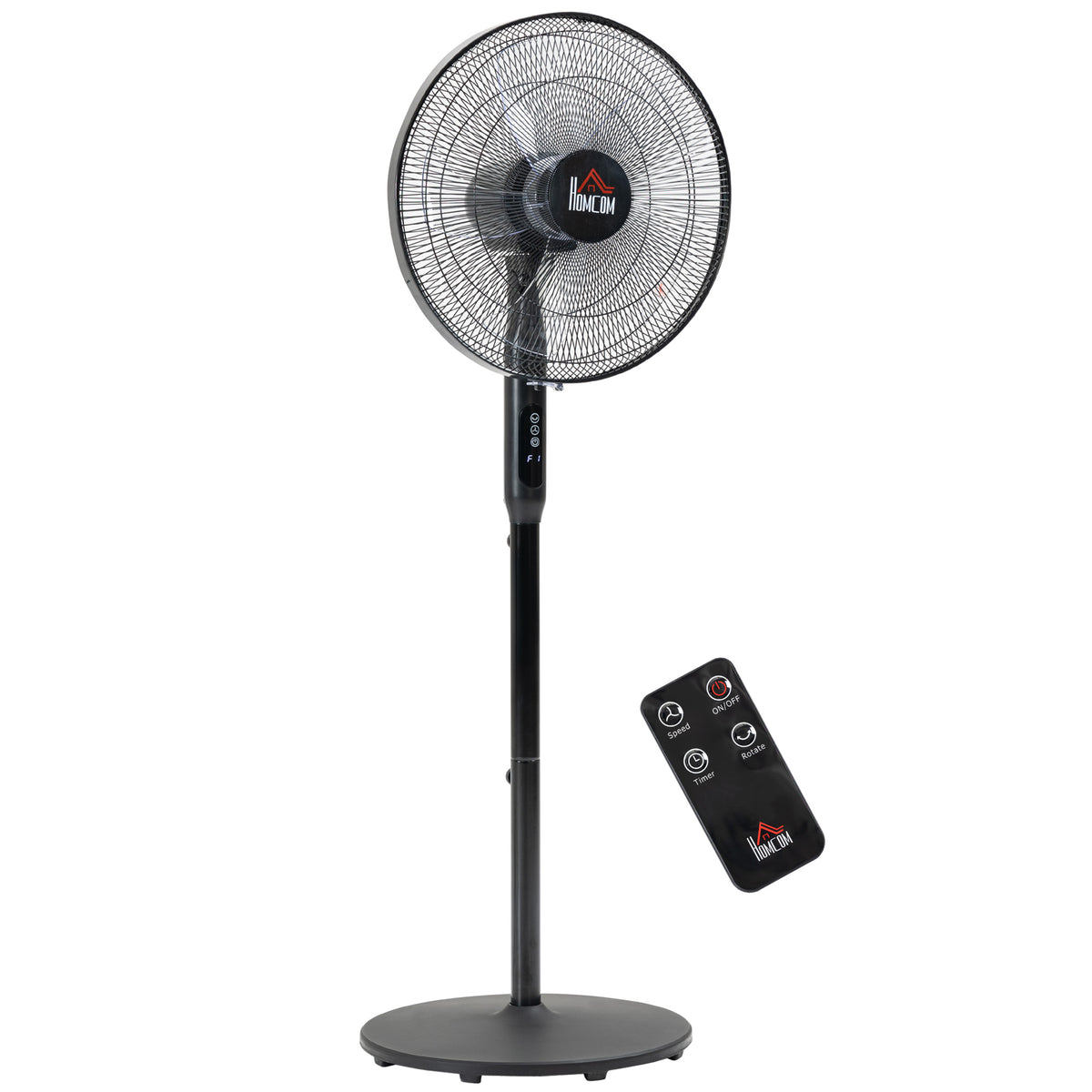 Oscillating Floor Fan with Remote Control and LED Display