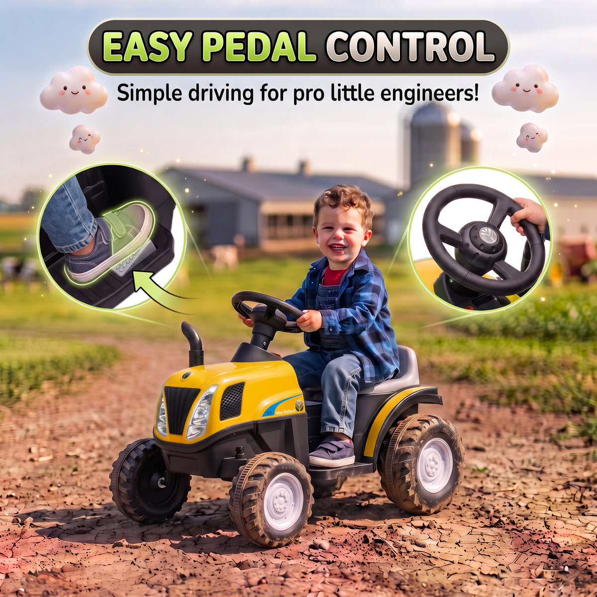 Kids Electric Ride On Tractor with Trailer