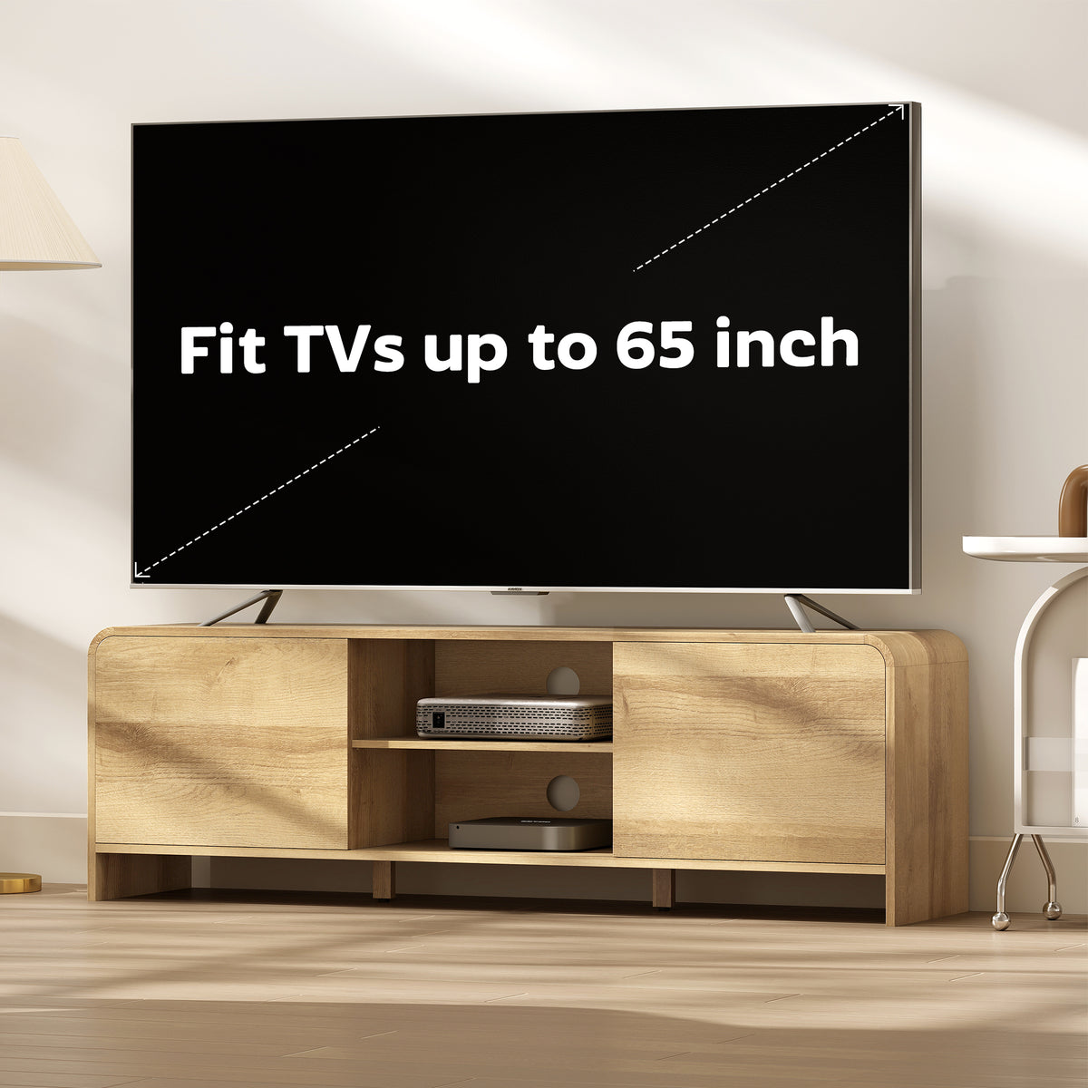 Mueble de TV estilo nórdico con armarios y estantes