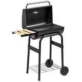 Charcoal BBQ with thermometer and wheels