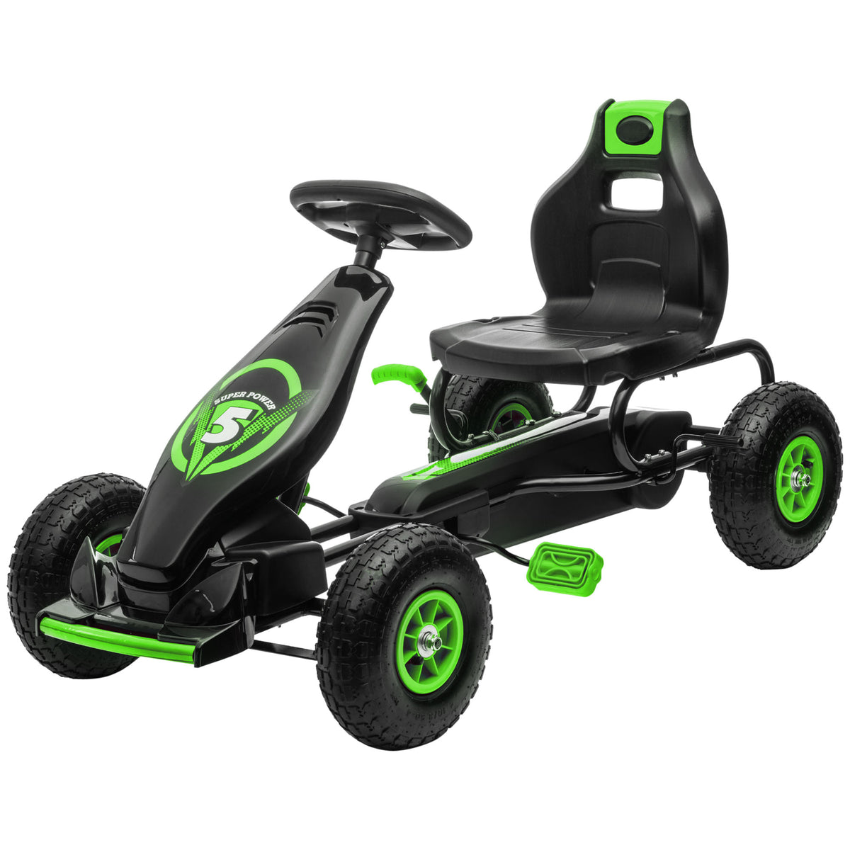 Kids Pedal Go Kart - Steel Frame with Hand Brake System