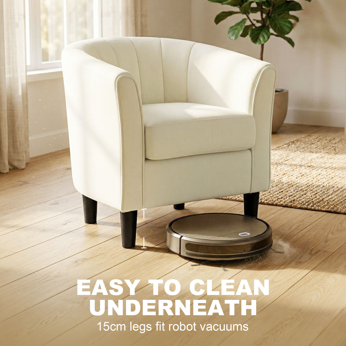Modern Accent Chair with Ottoman and Pocket Spring Cushion