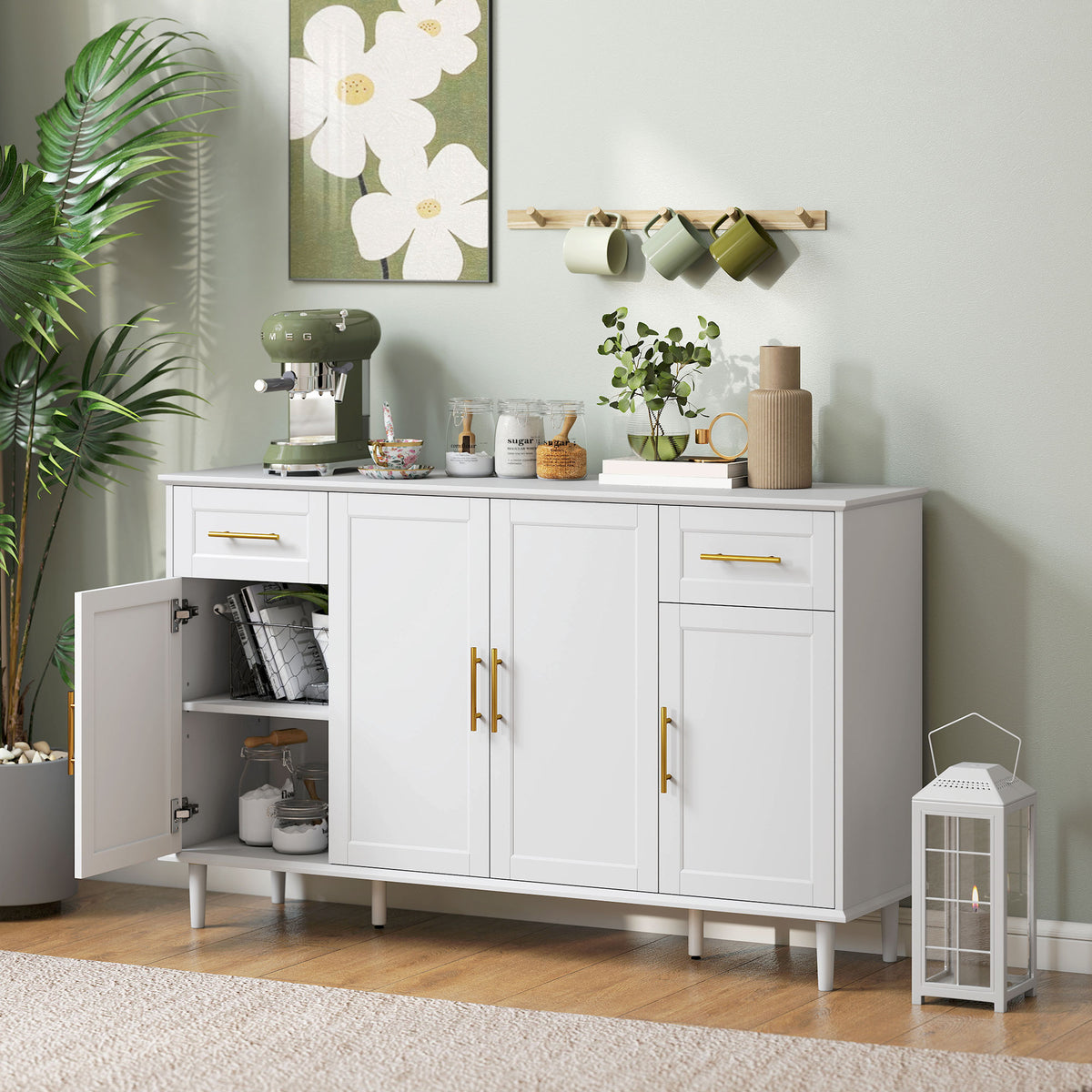 Modern Buffet Cabinet with Soft-Close Doors 140 cm