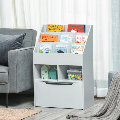 Librería infantil con cajón de almacenamiento y ruedas