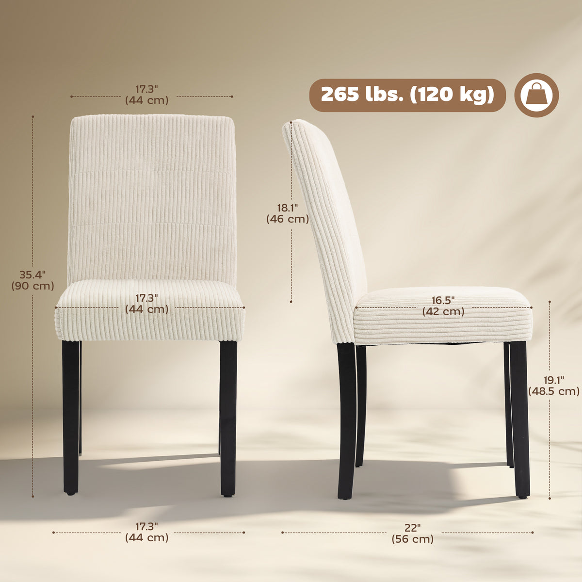 Juego de 4 sillas de comedor tapizadas
