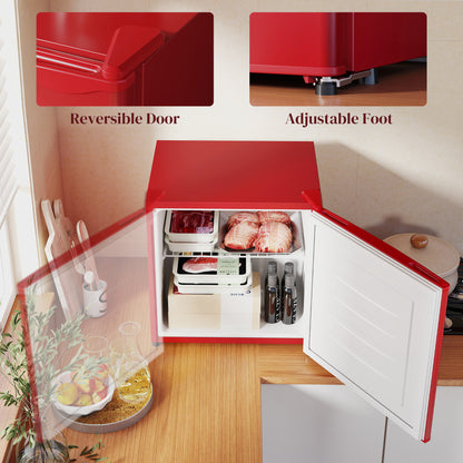 Compact upright freezer 1.1 cu ft with reversible door