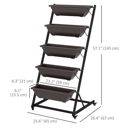 5-Tier Vertical Garden Planter with Wheels