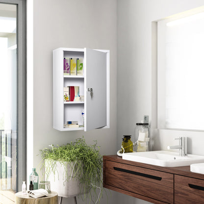 Wall Mount Medicine Cabinet 3 Tier Steel Lockable