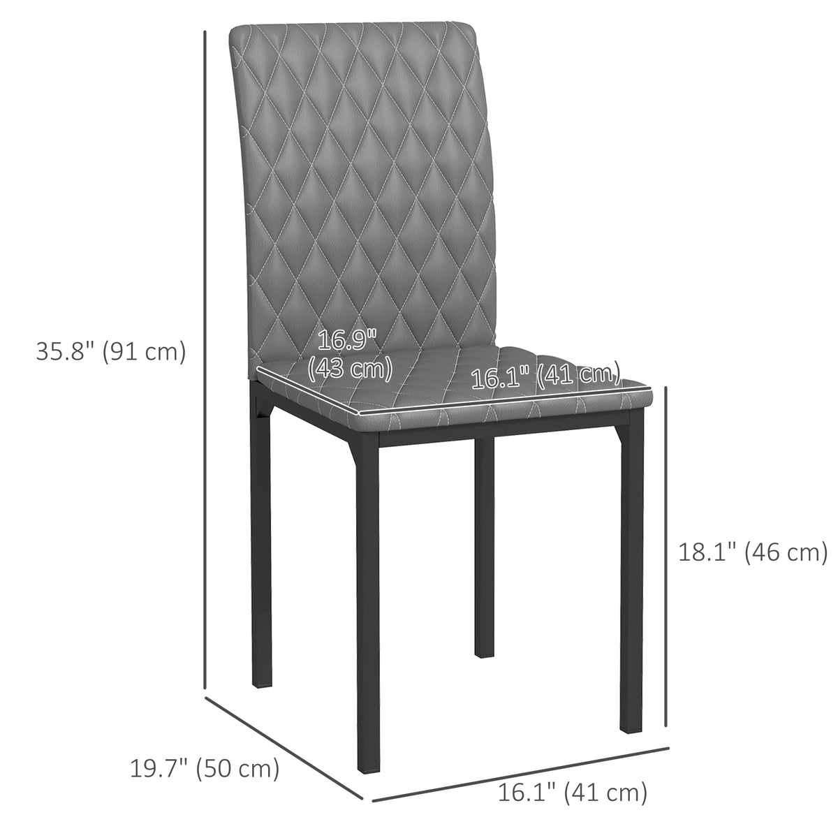 Set of 4 modern dining chairs