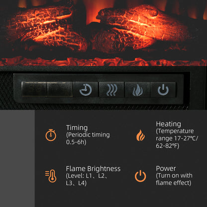 27" Recessed Electric Fireplace Insert with Realistic Flames