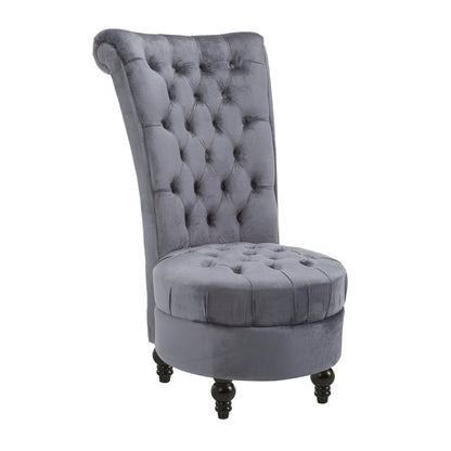 Tufted High Back Velvet Accent Chair