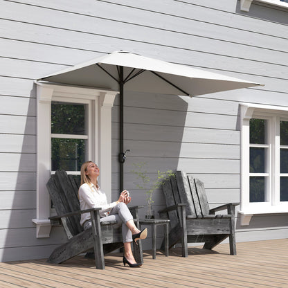 8 ft Half-Round Balcony Patio Umbrella with Crank