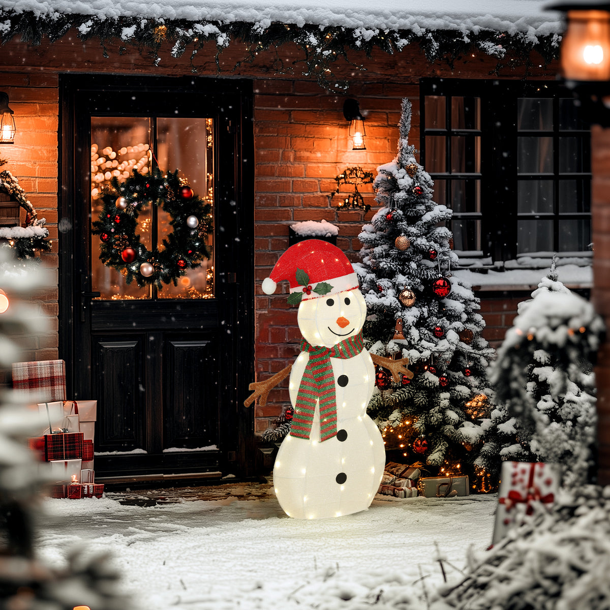 Lighted LED Christmas Snowman 93 cm