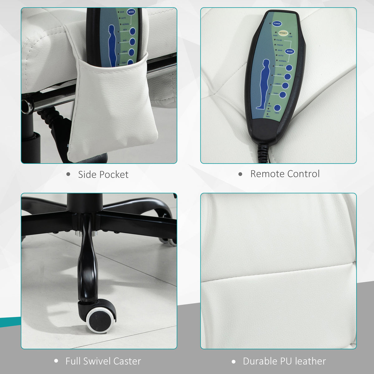 Silla de oficina de masaje reclinable con reposapiés