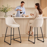 Set of 2 Chenille Bar Stools