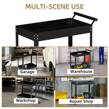 Rolling Tool Cart 2-Tier Service Utility Cart