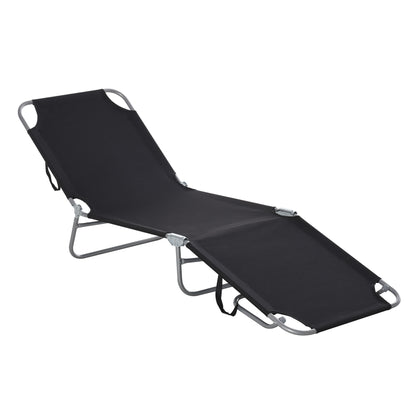 Folding Outdoor Lounge Chair with Adjustable Backrest