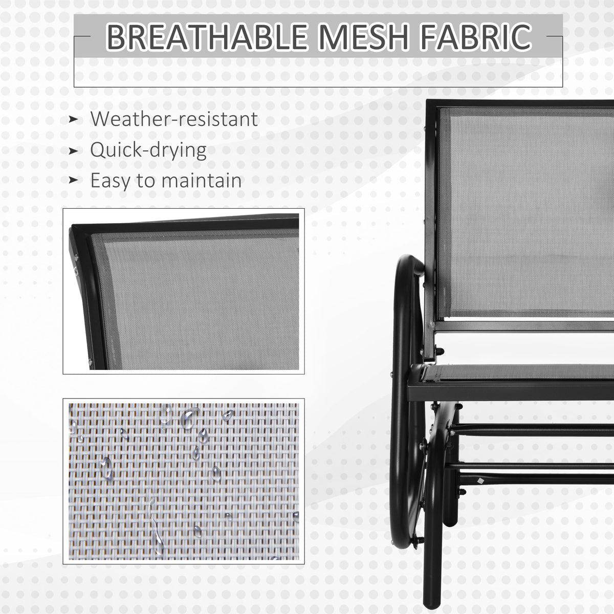 Outdoor Steel Patio Glider Chair