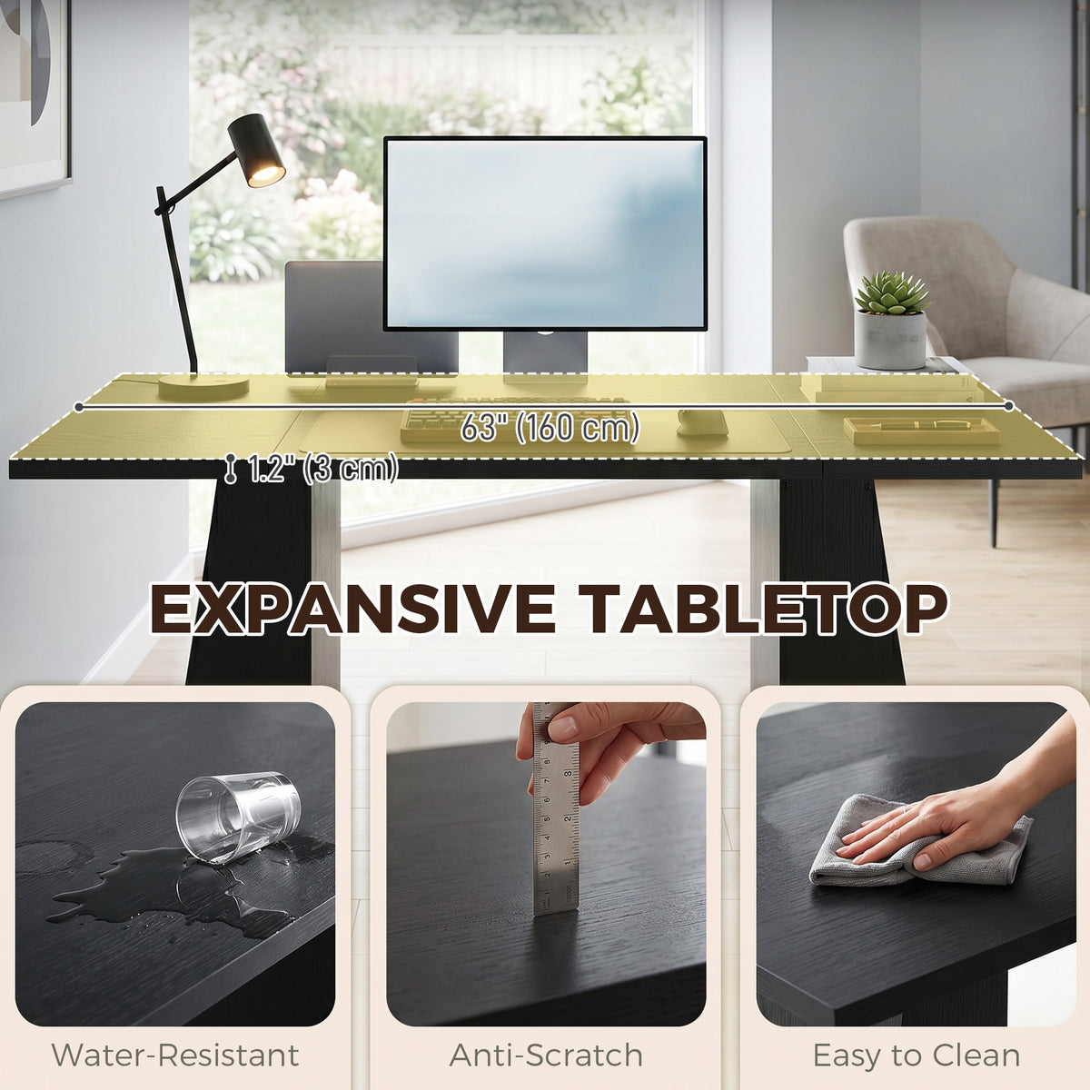 Computer Desk with Trapezoidal Base 63 in