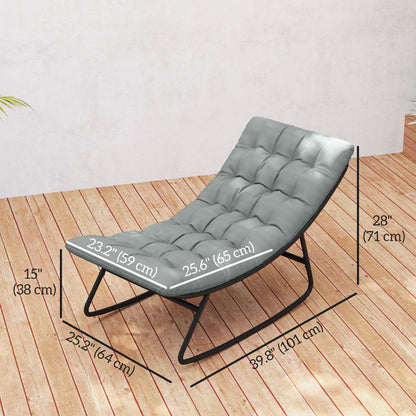 Outdoor Rocking Chair Breathable Mesh Steel Frame