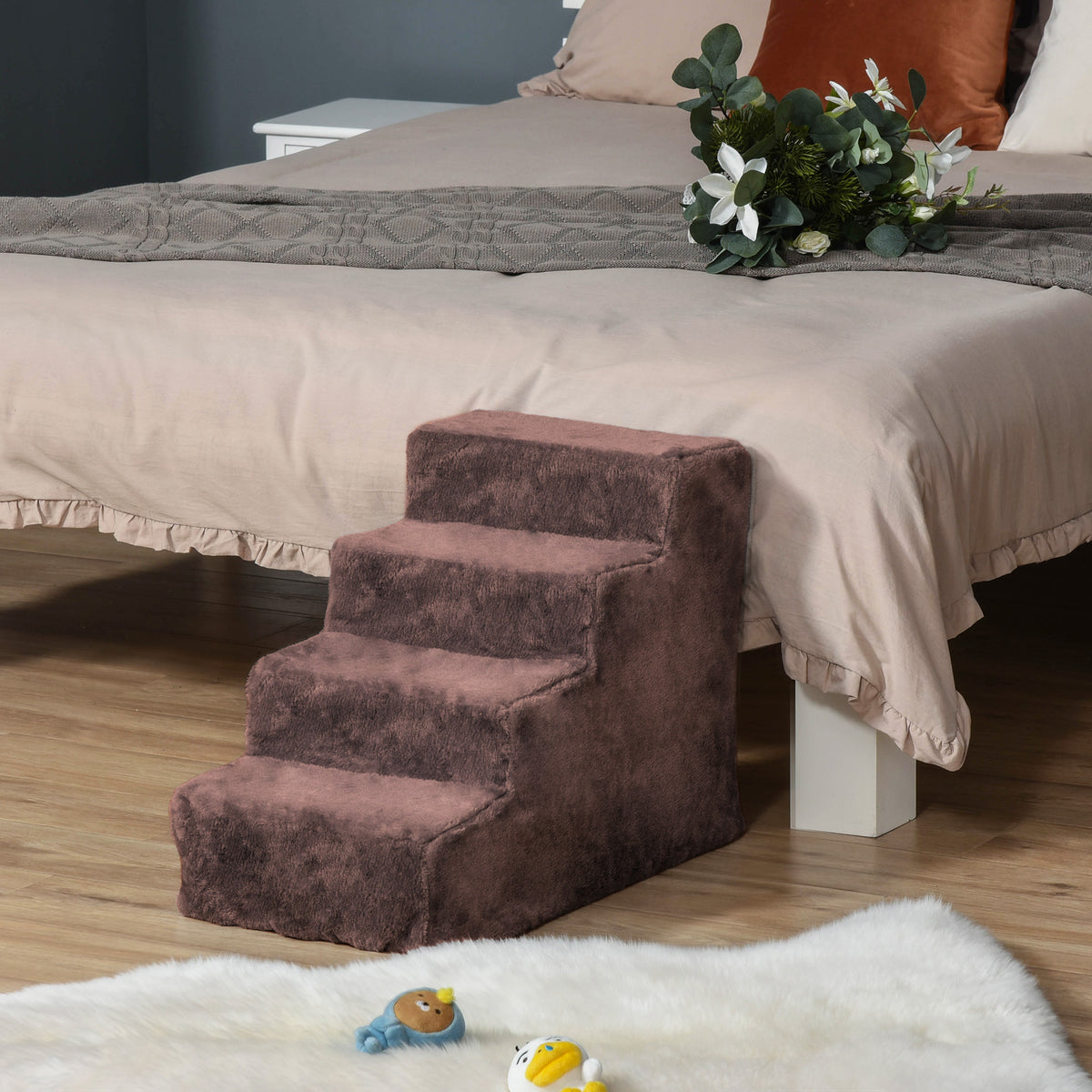 Escalera de 4 peldaños para perros con funda extraíble