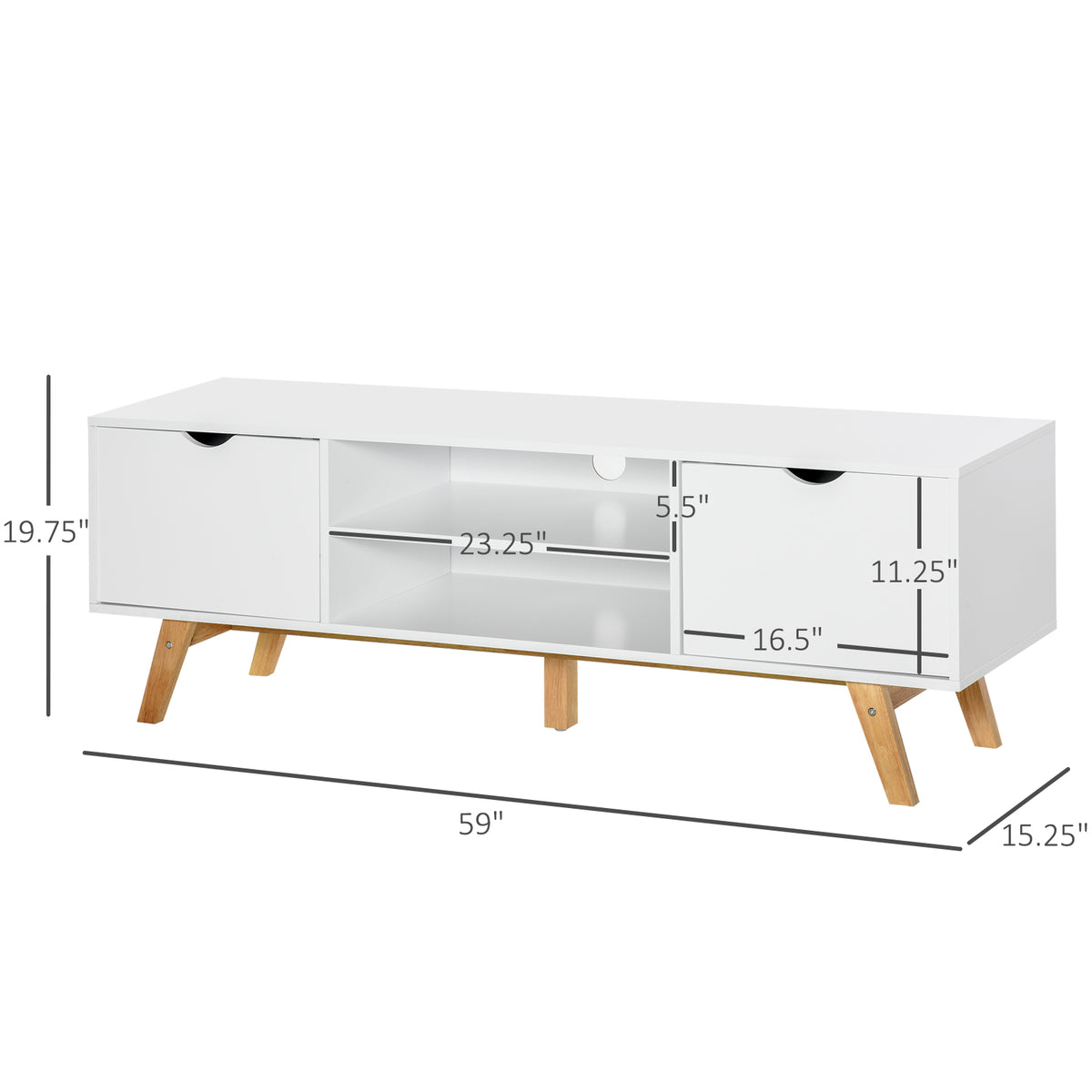 Mueble de TV moderno de madera con almacenamiento