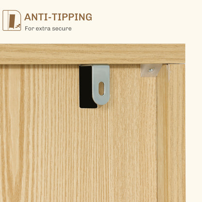 Aparador moderno con puertas de espiga y estantes ajustables