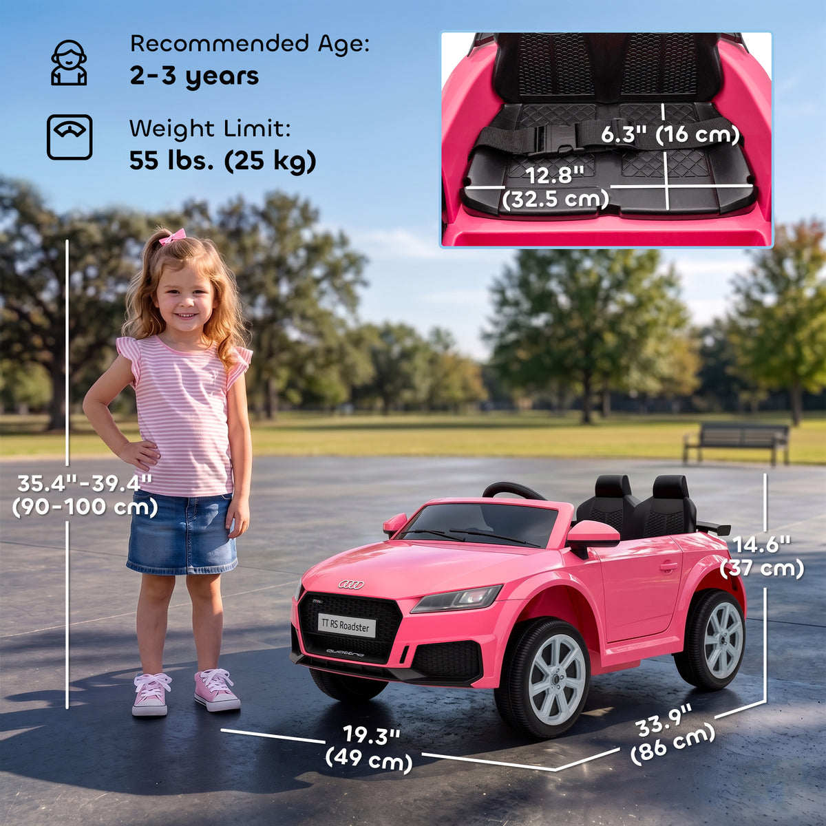12V Kids Electric Ride On TT RS Car